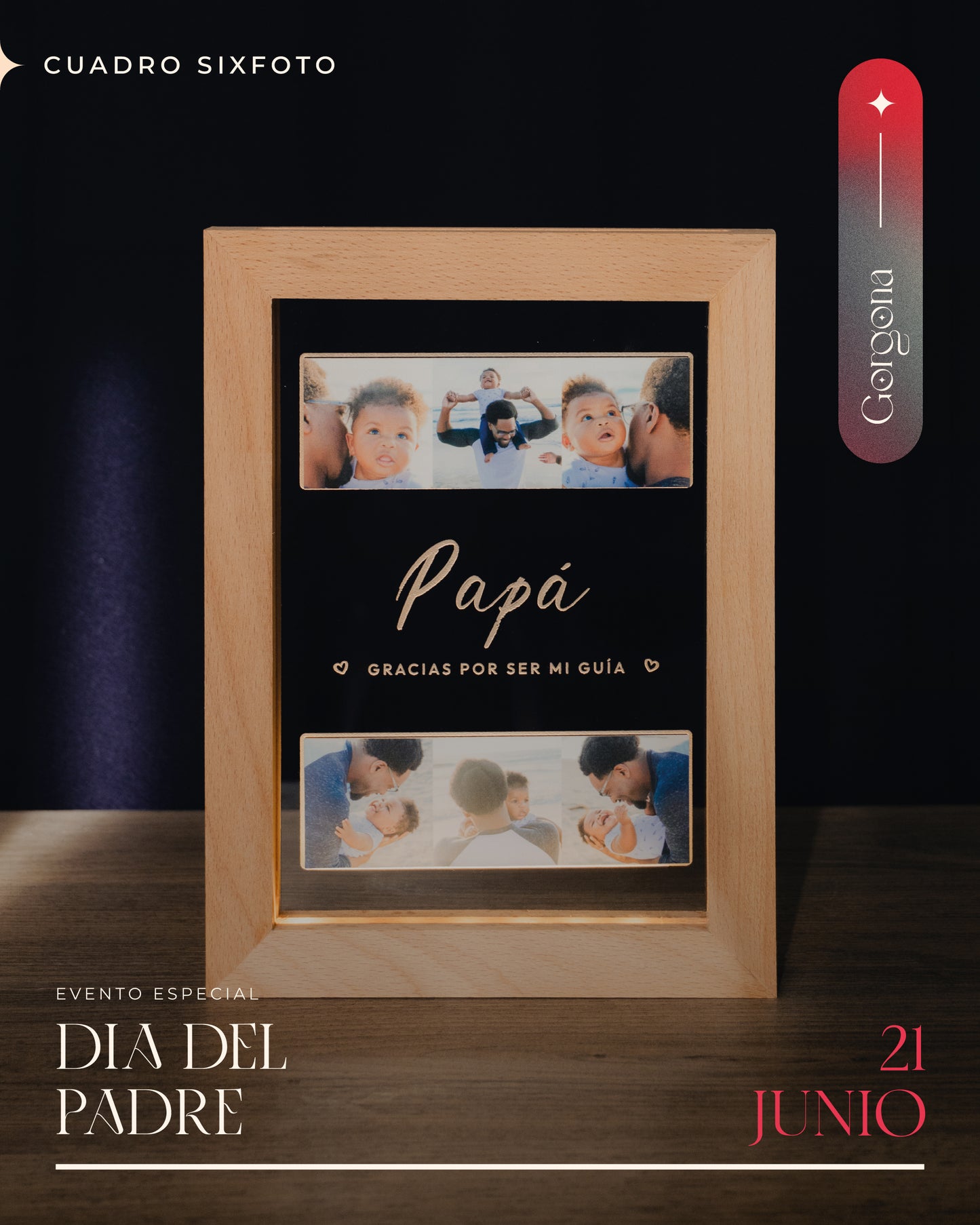 Cuadro Seis Fotos Papá