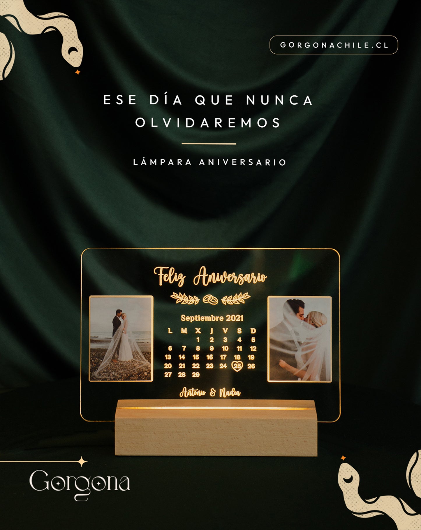 Base Madera Calendario con Fotos