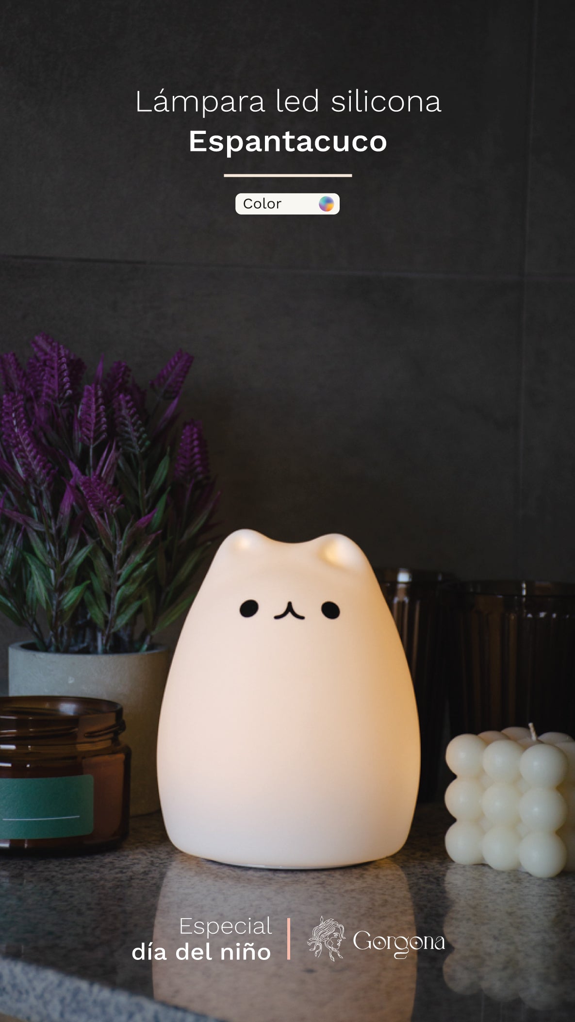 Gato Silicona Luminoso