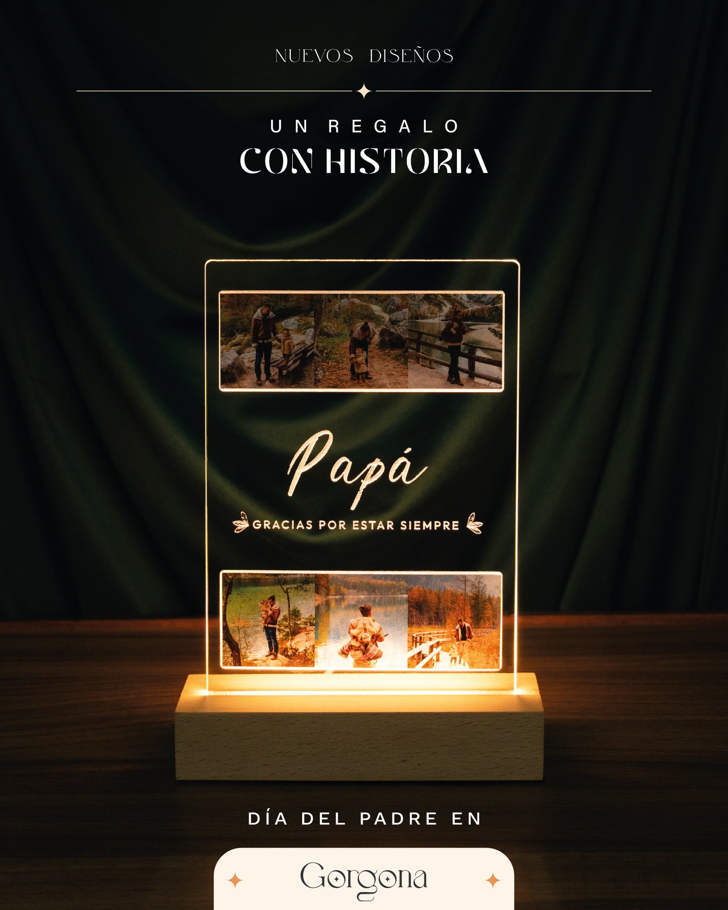 Base Madera Luz de Papá