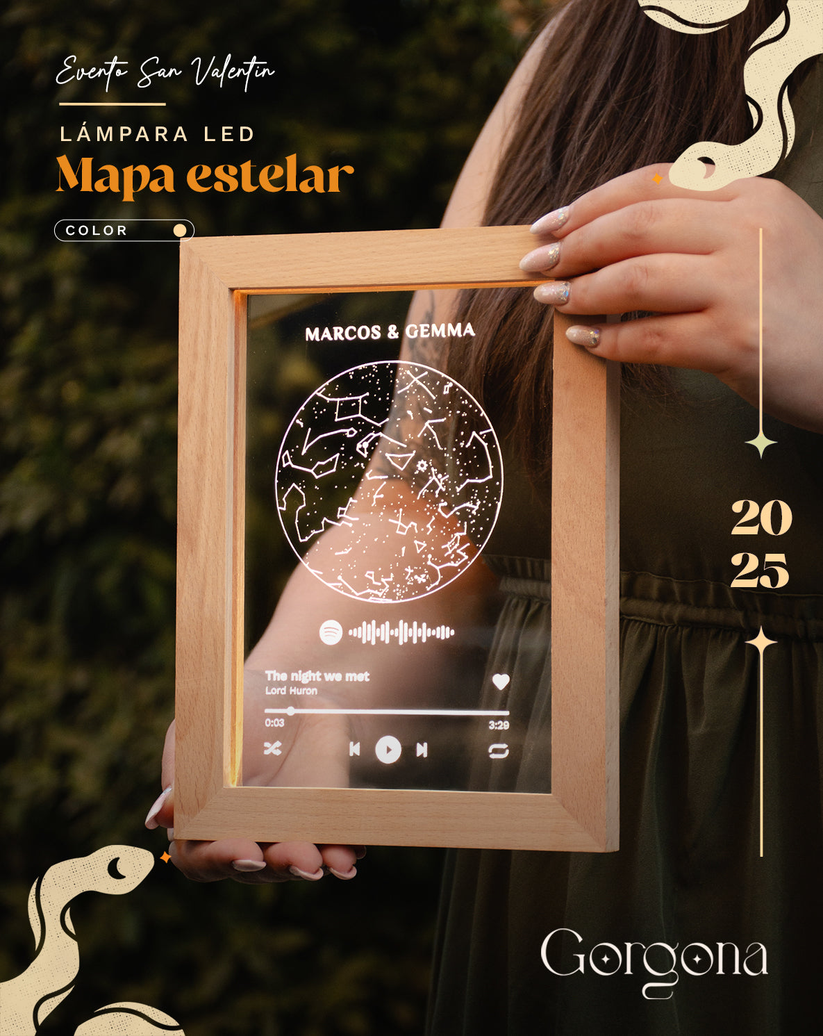 Mapa Estelar Marco de Madera