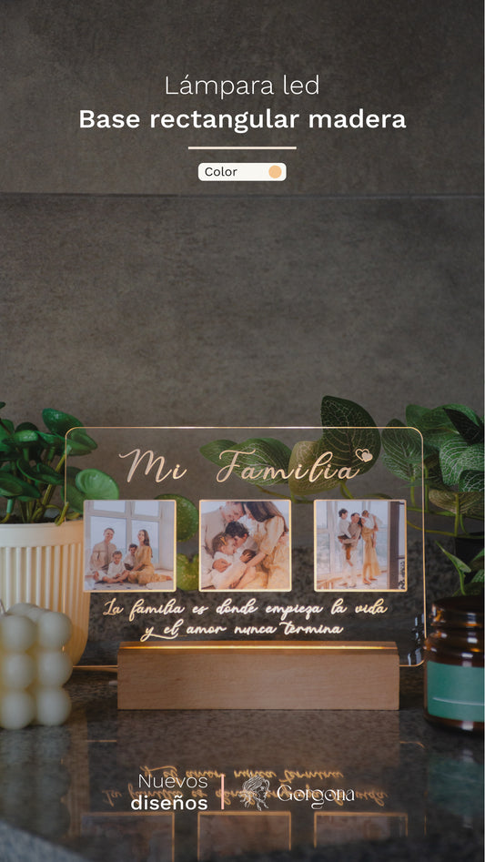 Base de madera Mi Familia