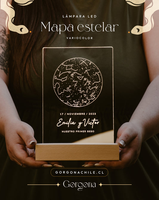 Mapa Estelar Base de Madera
